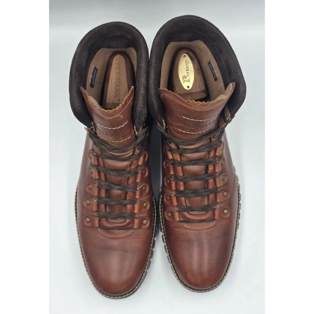 Cole Haan ZeroGrand Waterproof Hiker Boot British Tan Leather Mens 9M C30405
